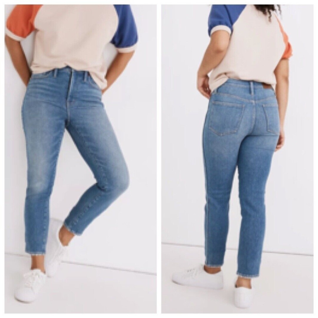 Madewell Womens Stovepipe High Rise Jeans Ditmas Wash Blue Ankle MC539 Size 27