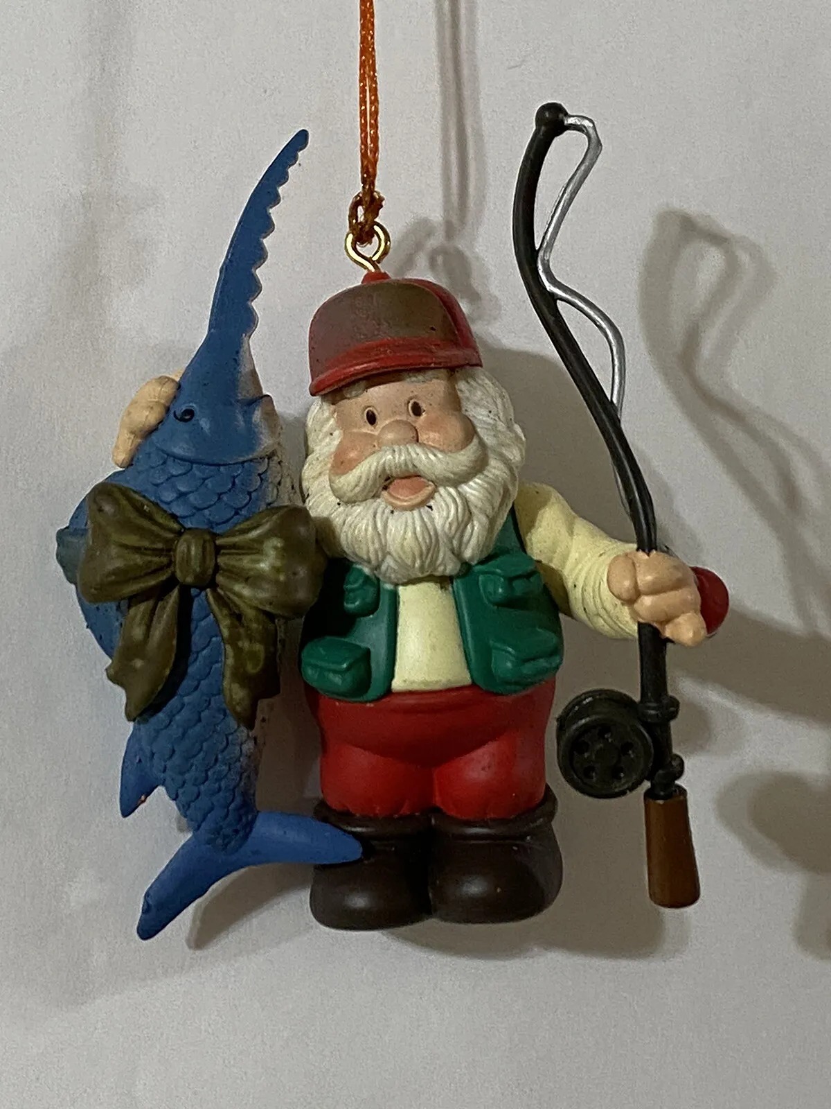 Vintage 96’ Fisherman Christmas Ornament Santa Swordfish Westmar Fishing Outdoor