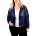 Ideology Womens Plus Size Zip-Up Mesh Hoodie, Indigo Sea, 3X NWT