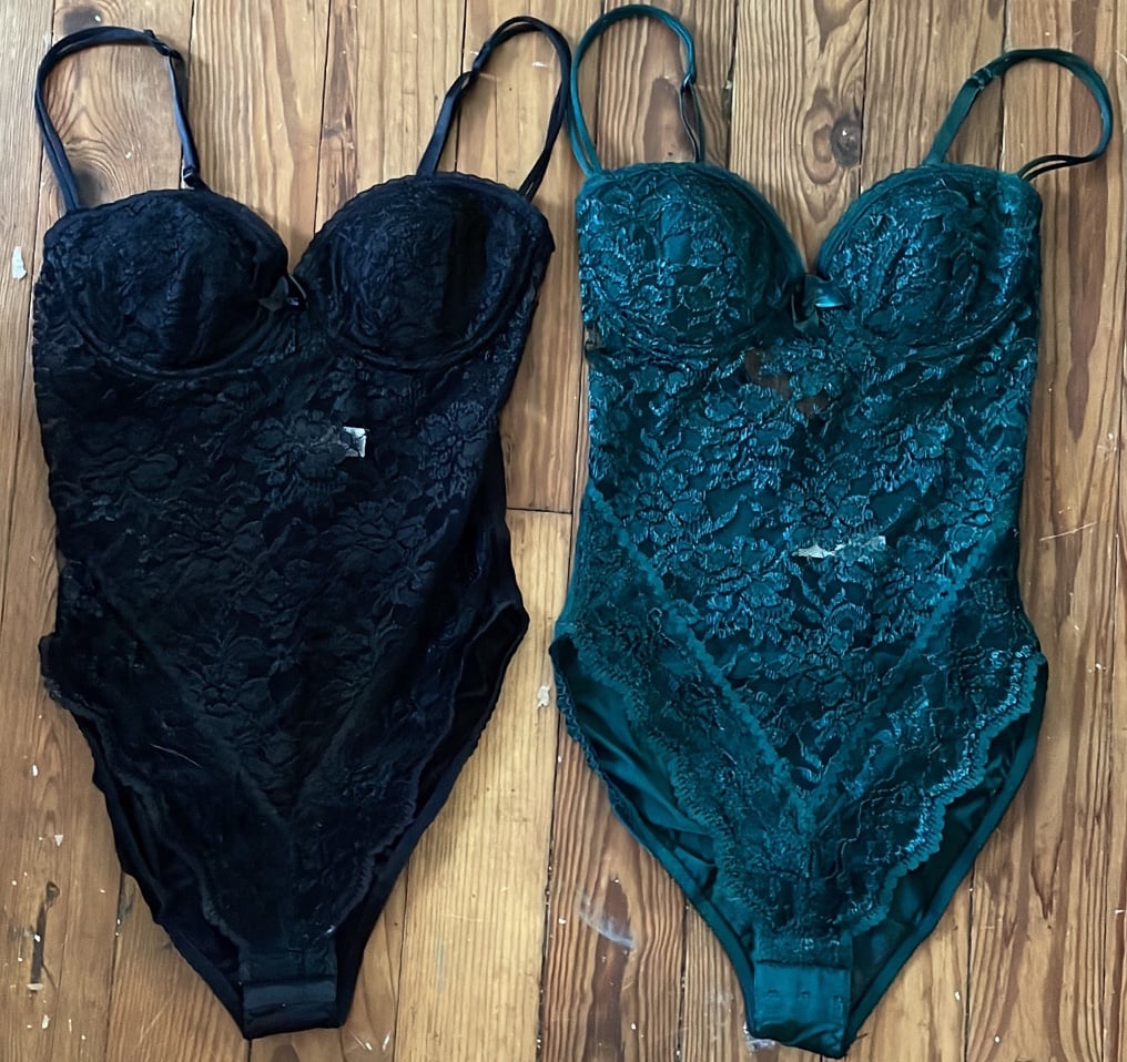 Victoria’s Secret gold label lace 1980s bodysuits