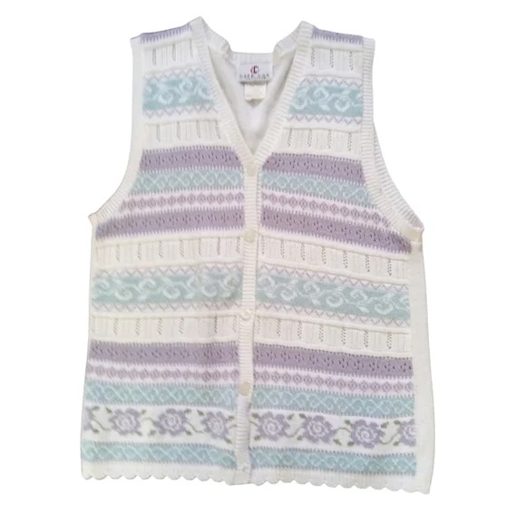 Vintage Charming Knit Vest size L