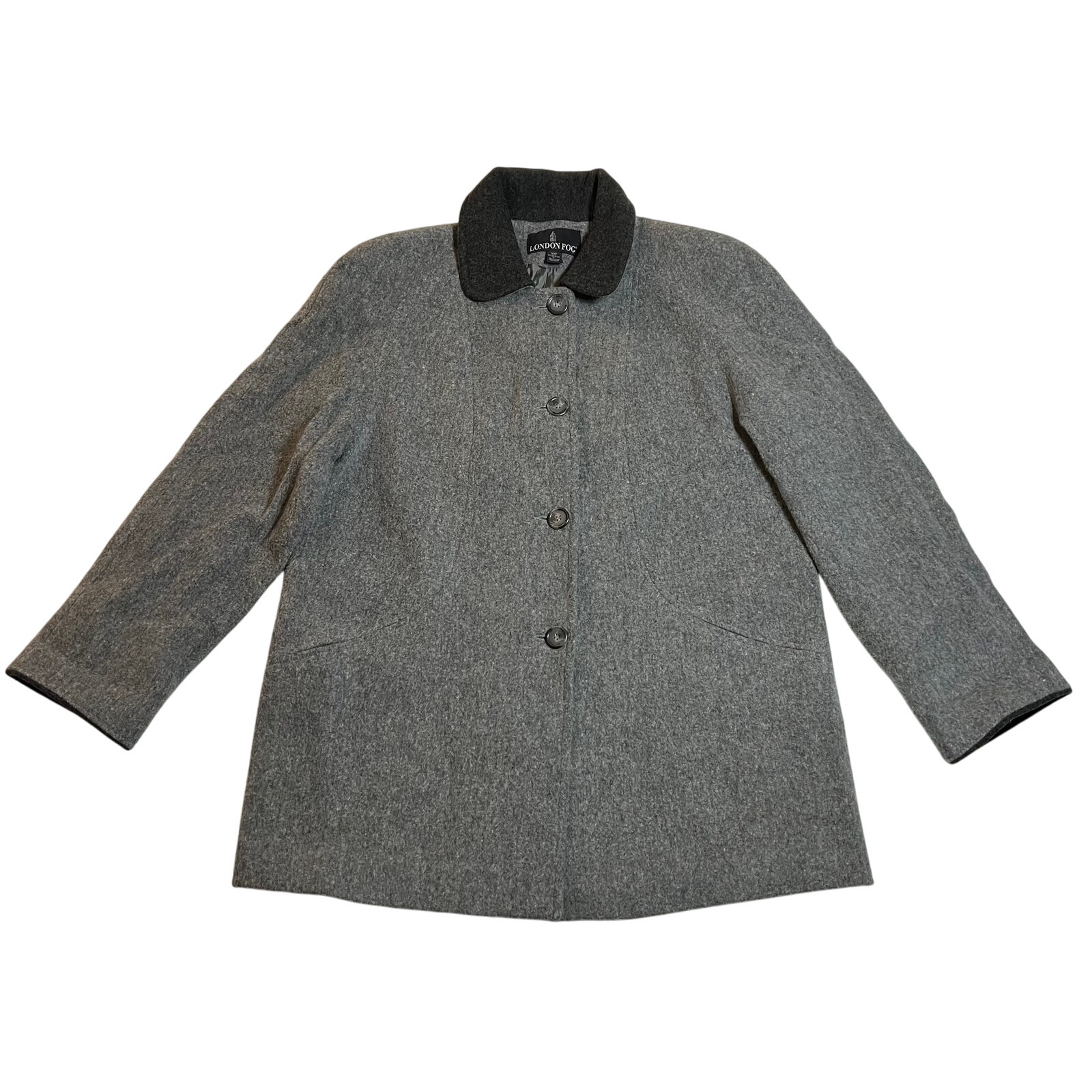 Vintage London Fog Wool Blend Peacoat Size 10 Petite Outerwear Minimalist