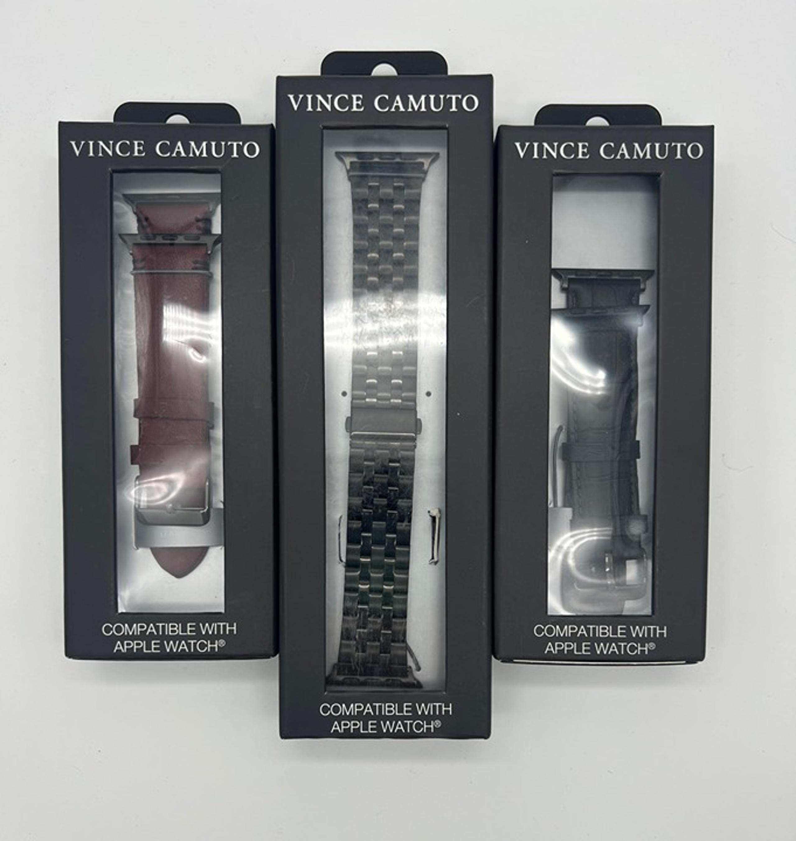 Vince Camuto WV/2422BKBU Prospect Place Collection Apple Watch Band Set 42-45mm