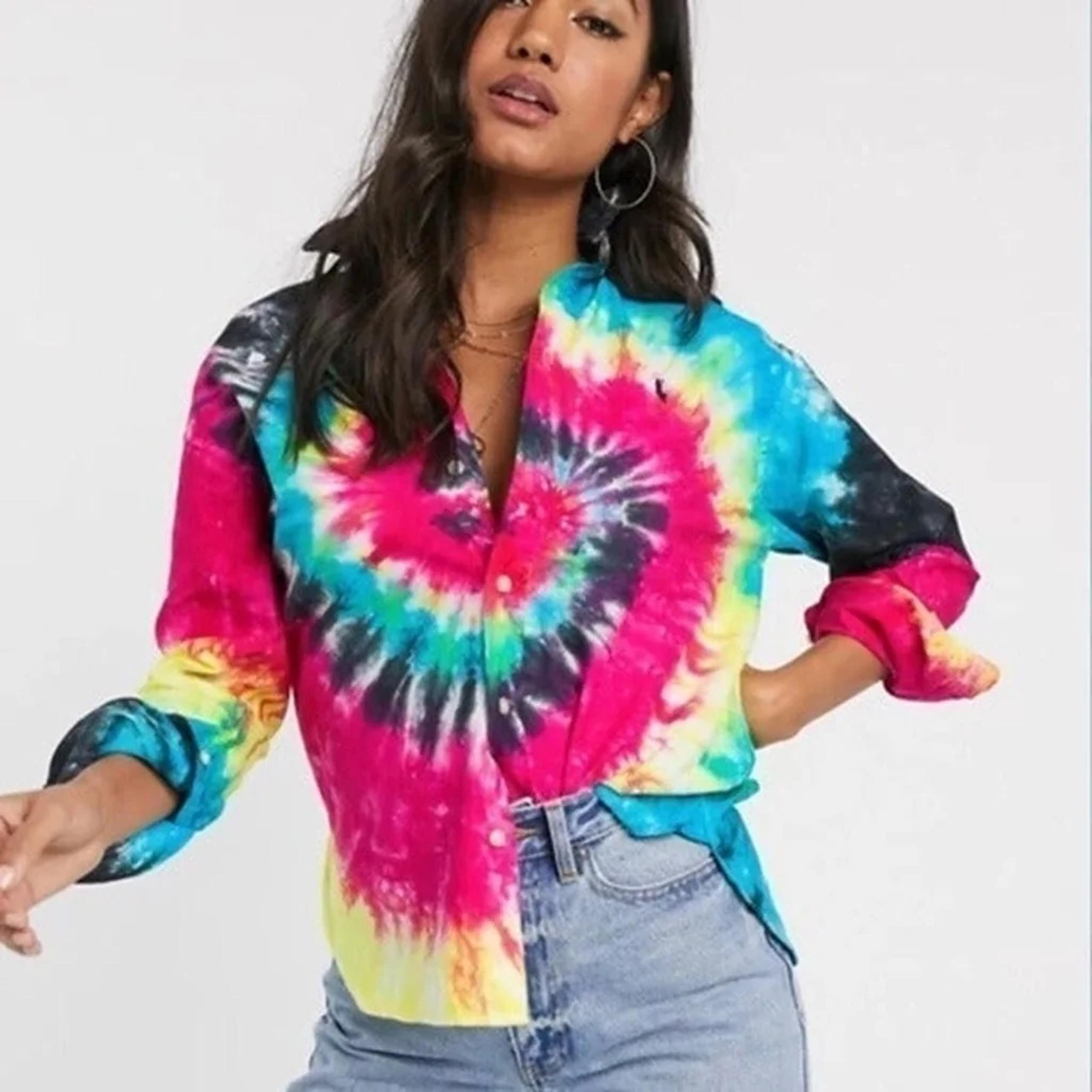 Polo Ralph Lauren Tie dye Oxford Shirt Women XS