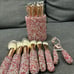 Beautiful PINK rhinestone makeup brush set