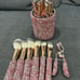 Beautiful PINK rhinestone makeup brush set
