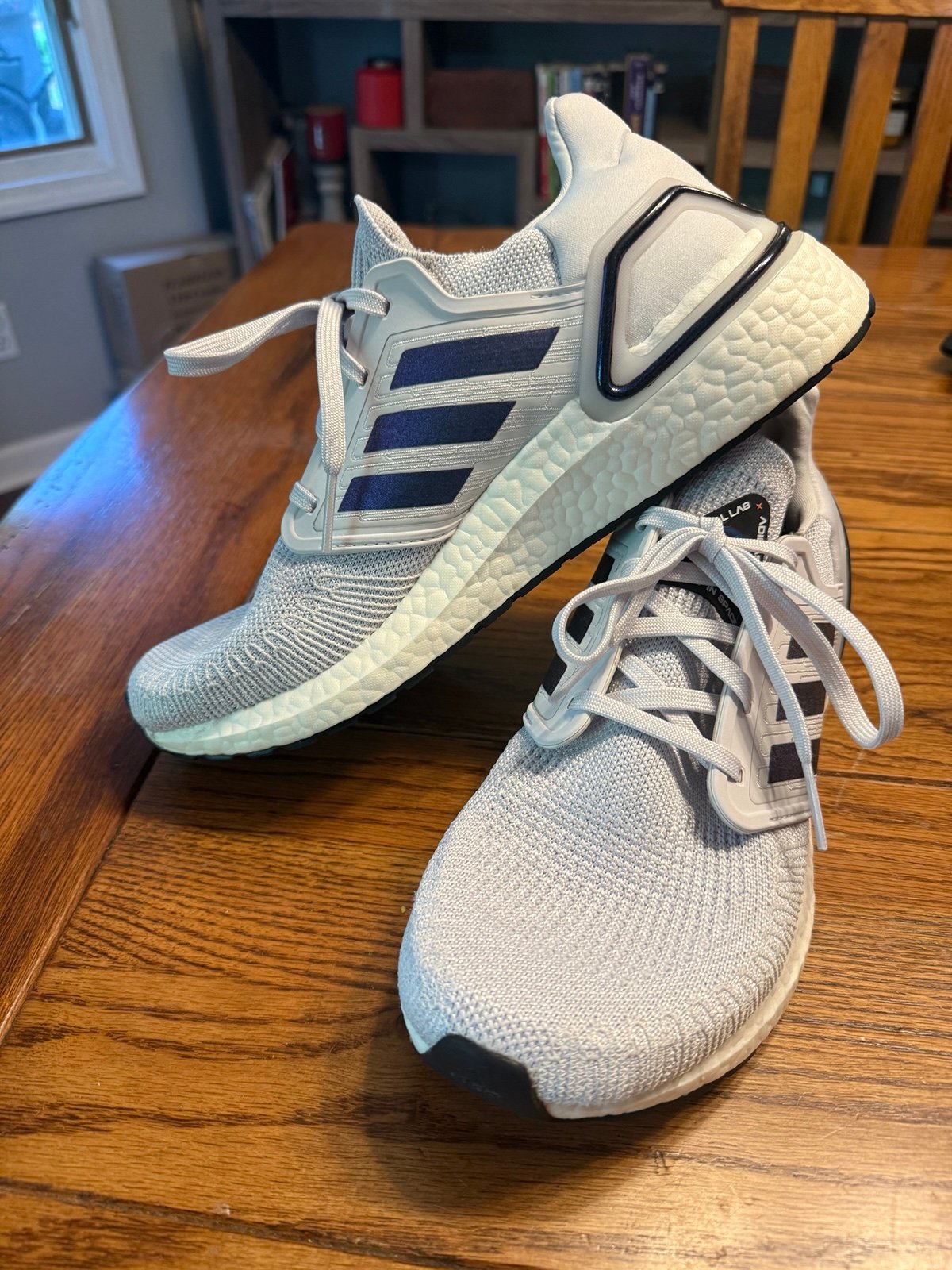Adidas Ultraboost 20 Space Station Grey Blue Violet Shoes EG0715 men's Sz 8.5