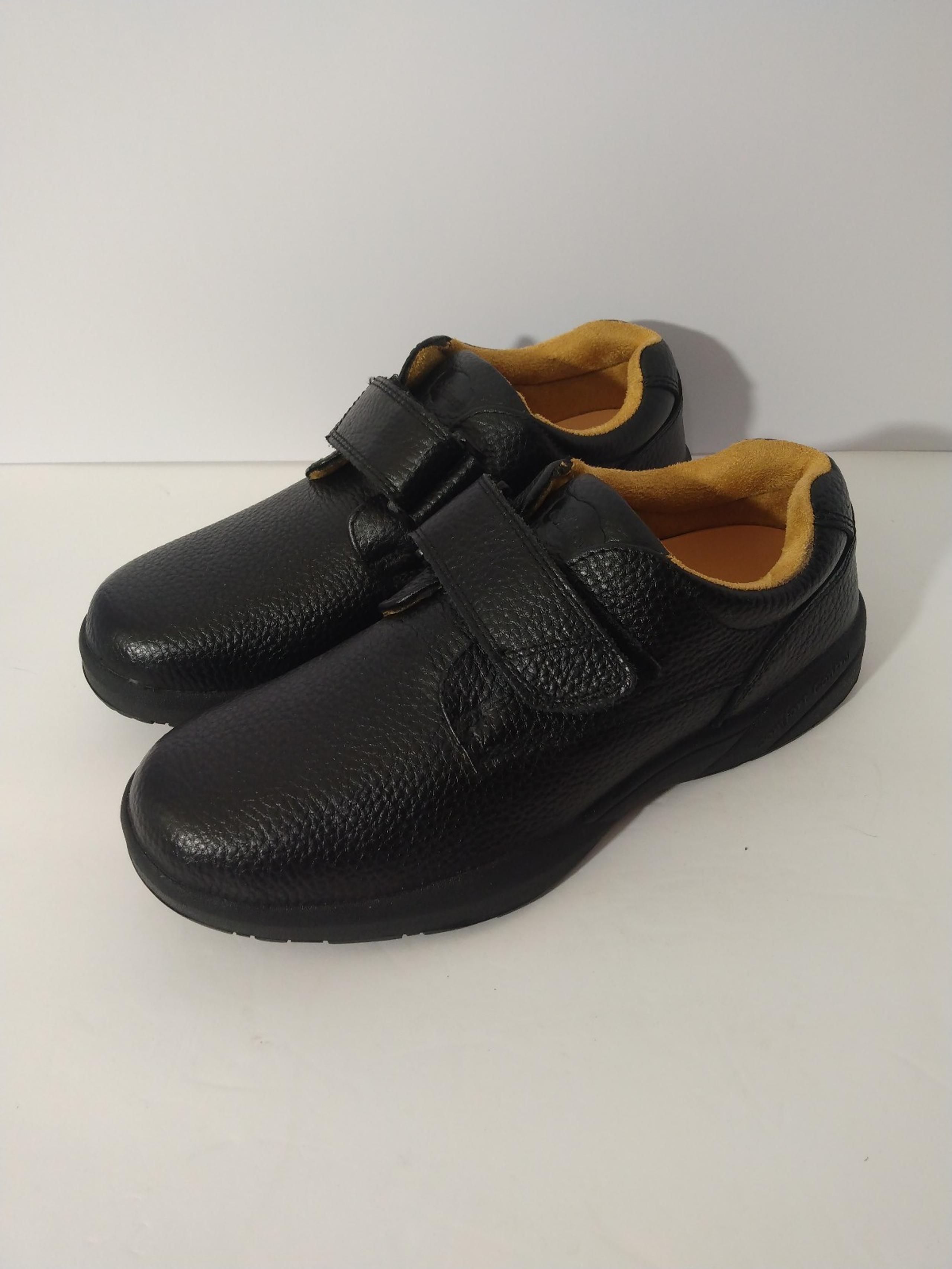 Mens Dr Comfort William Black Pebbled Leather Orthopedic Diabetic Shoes 9.5 W
