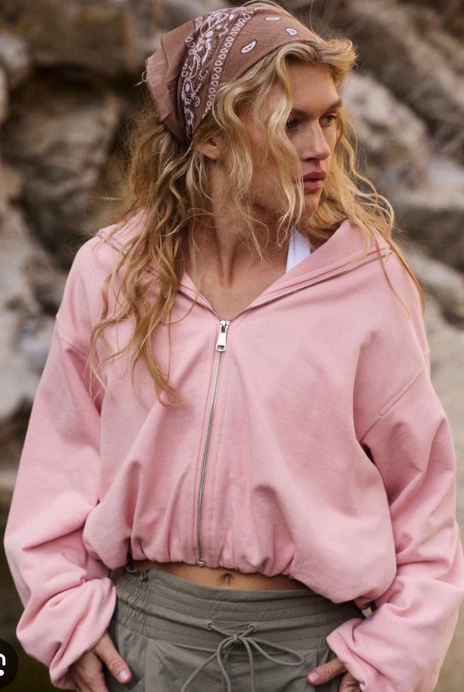 FREE PEOPLE BUBBLE ZIP UP HOODIE