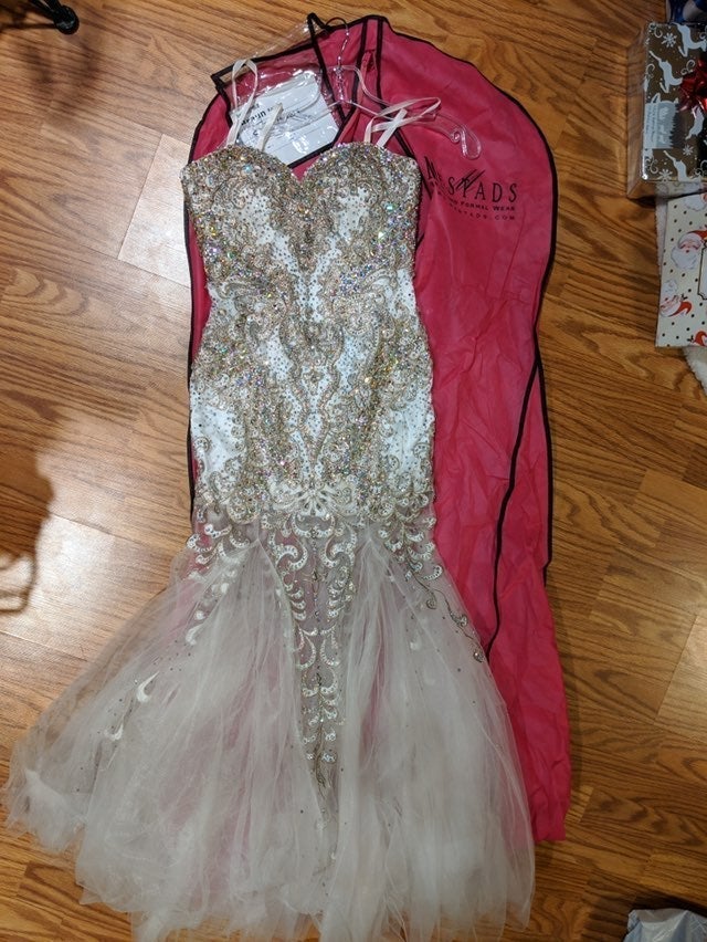 Stunning white prom dress- Used once