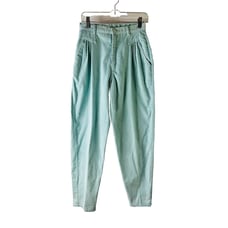 Vintage 80s Womens 10 Corduroy Pleated High Rise Tapered Pants USA Streetwear
