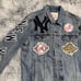 MLB YANKEES Levi's Collaboration Denim Jacket Men's Size L , Patches Added