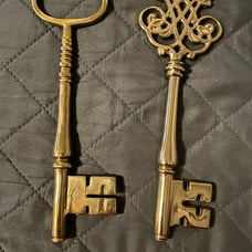 Virginia Metal Crafters Thomas Jefferson CipherBrass Keys Paperweight Signed.