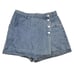 Vintage 90s Enchante Light Wash Button Down Wrap Front Denim Skort Jr 11 27x3