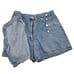 Vintage 90s Enchante Light Wash Button Down Wrap Front Denim Skort Jr 11 27x3