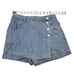 Vintage 90s Enchante Light Wash Button Down Wrap Front Denim Skort Jr 11 27x3