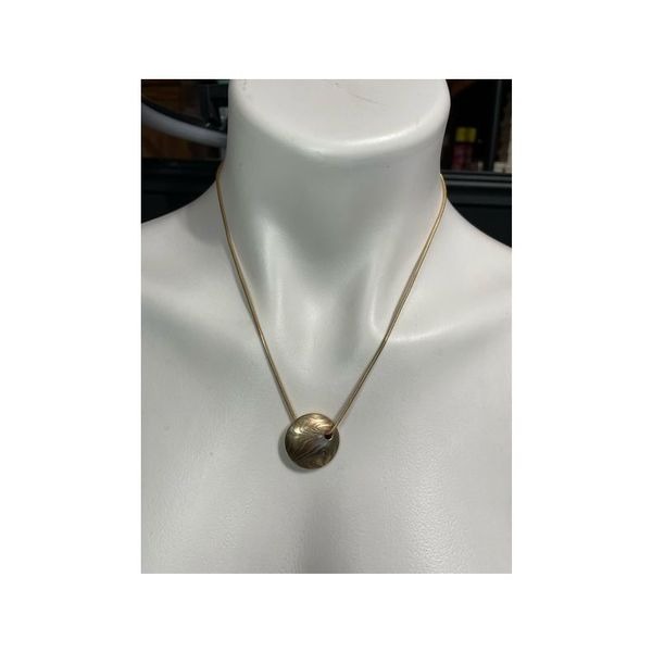 14k tri tone swirl necklace