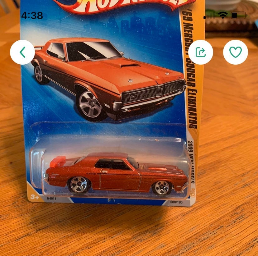 Hot Wheels 1969 Mercury Cougar Eliminator die cast collectible