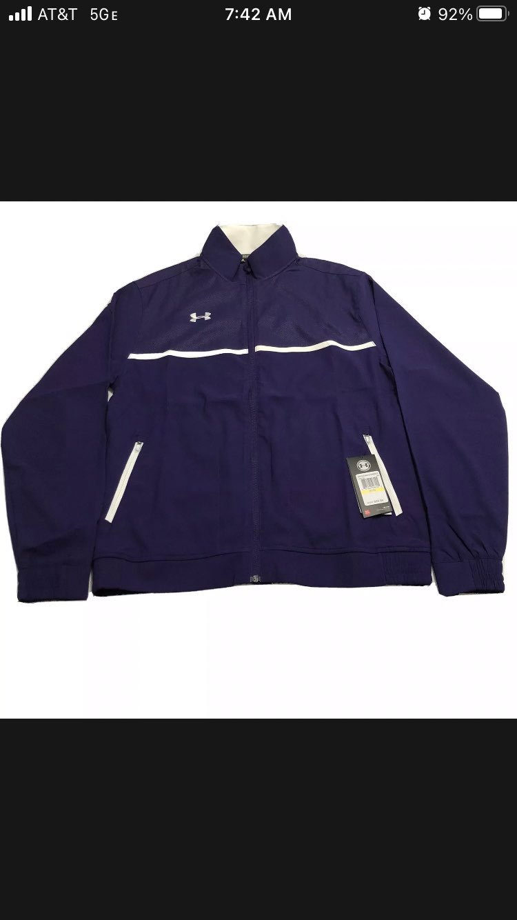 Under Armour Mens Win It Woven Purple/White Jacket 1246155 Size Medium