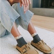 Free People After Riding Mules Slip-on in Macadamia Suede Leather Size 9.5 - NEW
