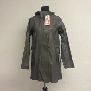 Columbia, Rain Parka Jacket. Size S, Out Dry, Gray Trench. NWT
