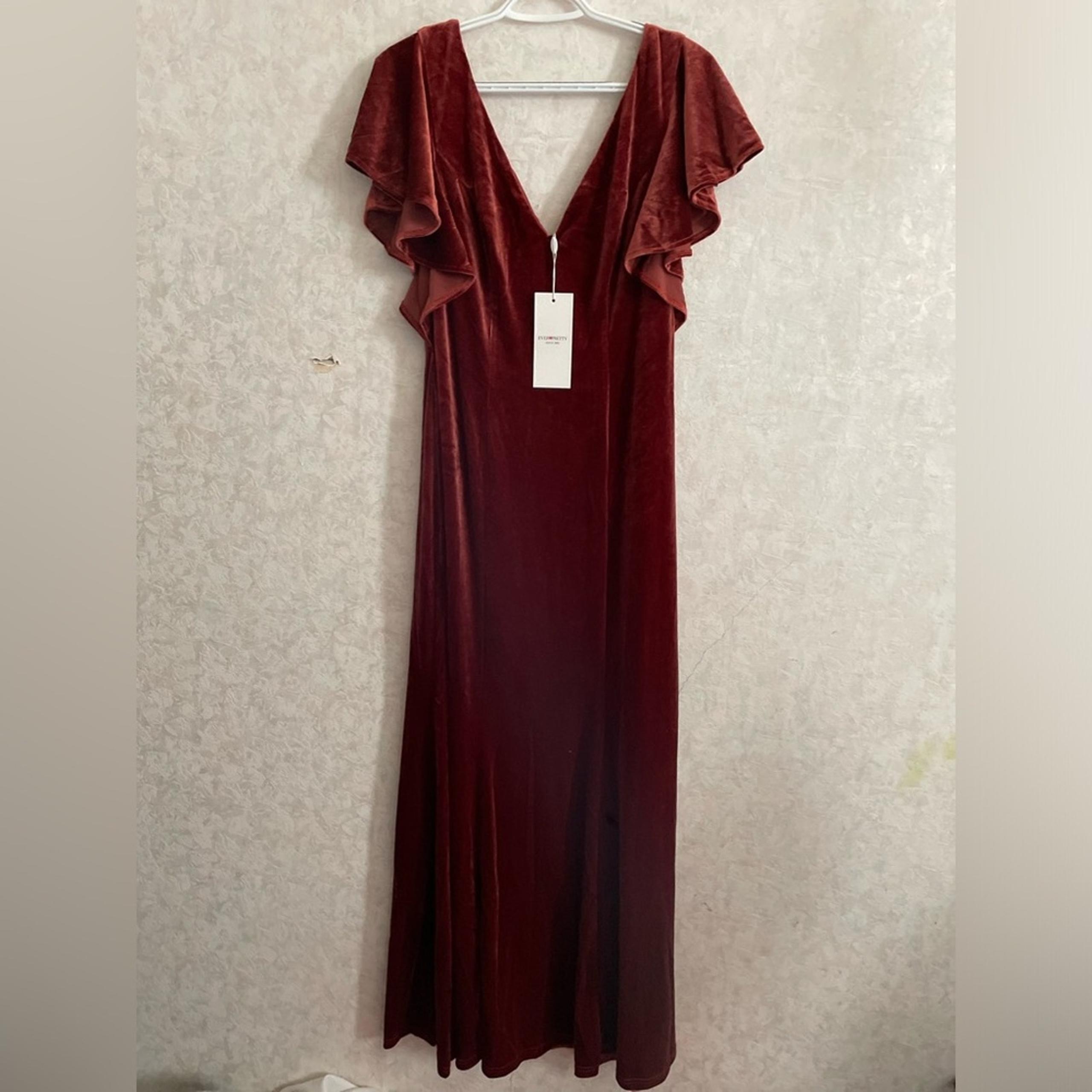 Ever Pretty women's size 14 velour maxi dress NWT