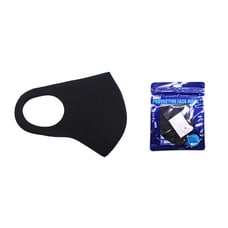 12PCS - Solid Black Color Fashion Masks