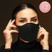 12PCS - Solid Black Color Fashion Masks
