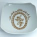 Rose Trinket Dish Vintage Sears Rare Floral Design White and Gold Square Japan