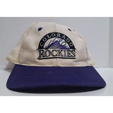 VINTAGE 90S LOGO 7 MLB LICENSED COLORADO ROCKIES EMBROIDERED SNAPBACK CAP HAT