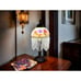 Victorian/ nouveau style boudoir lamp, Rose Butterfly Hand Painted shade.