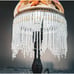 Victorian/ nouveau style boudoir lamp, Rose Butterfly Hand Painted shade.