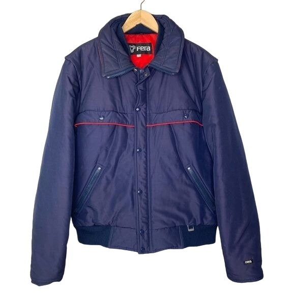 FERA 80’s vintage mens retro ski jacket blue and red size size 44L