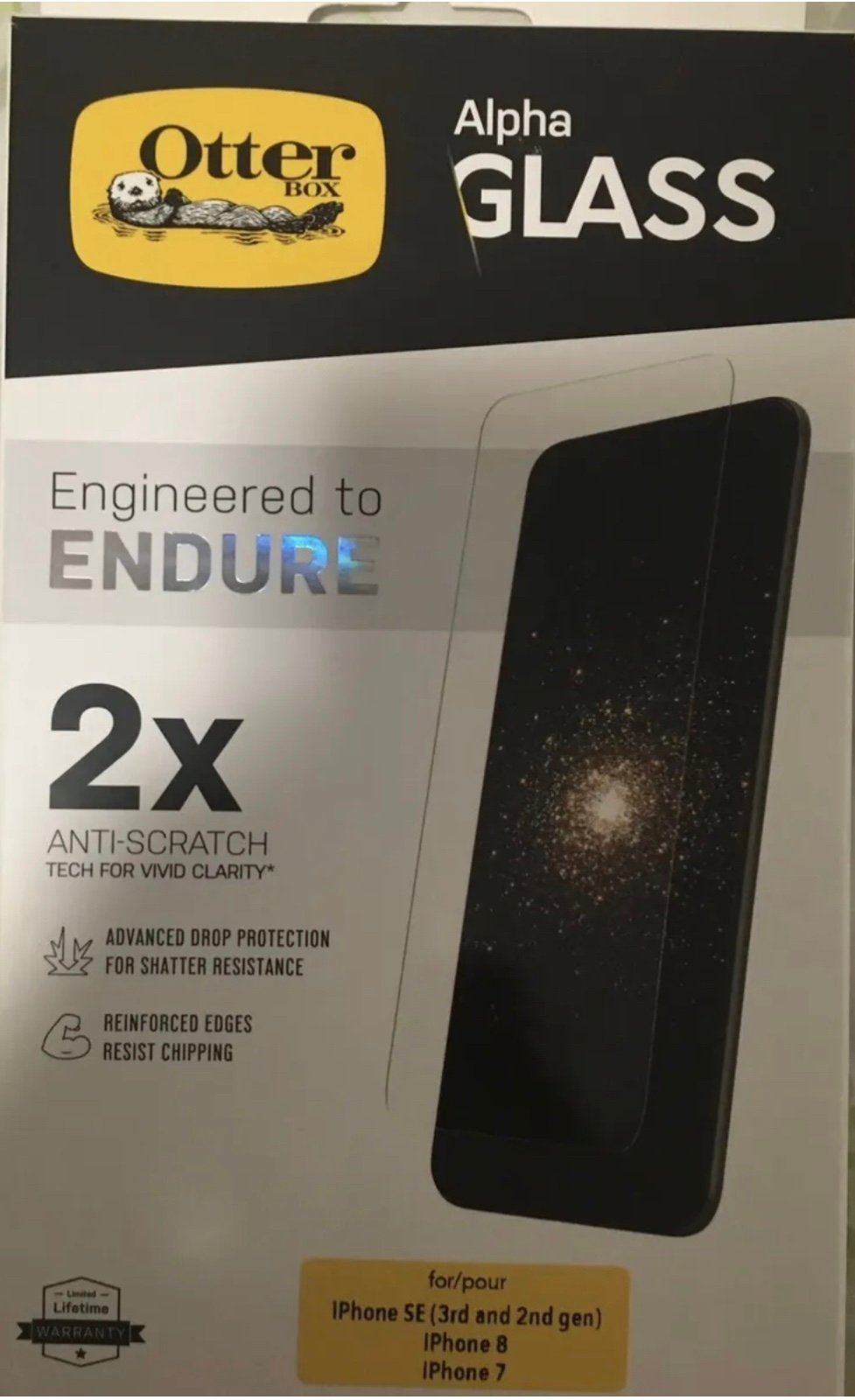 OTTERBOX Alpha Glass Screen Protector for iPhone SE (2nd & 3rd) and iPhone 8/7