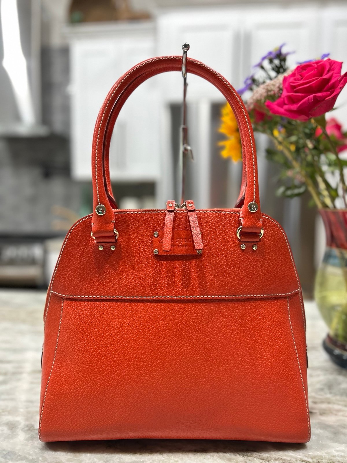 Kate Spade Authentic Tangerine Leather Handbag,