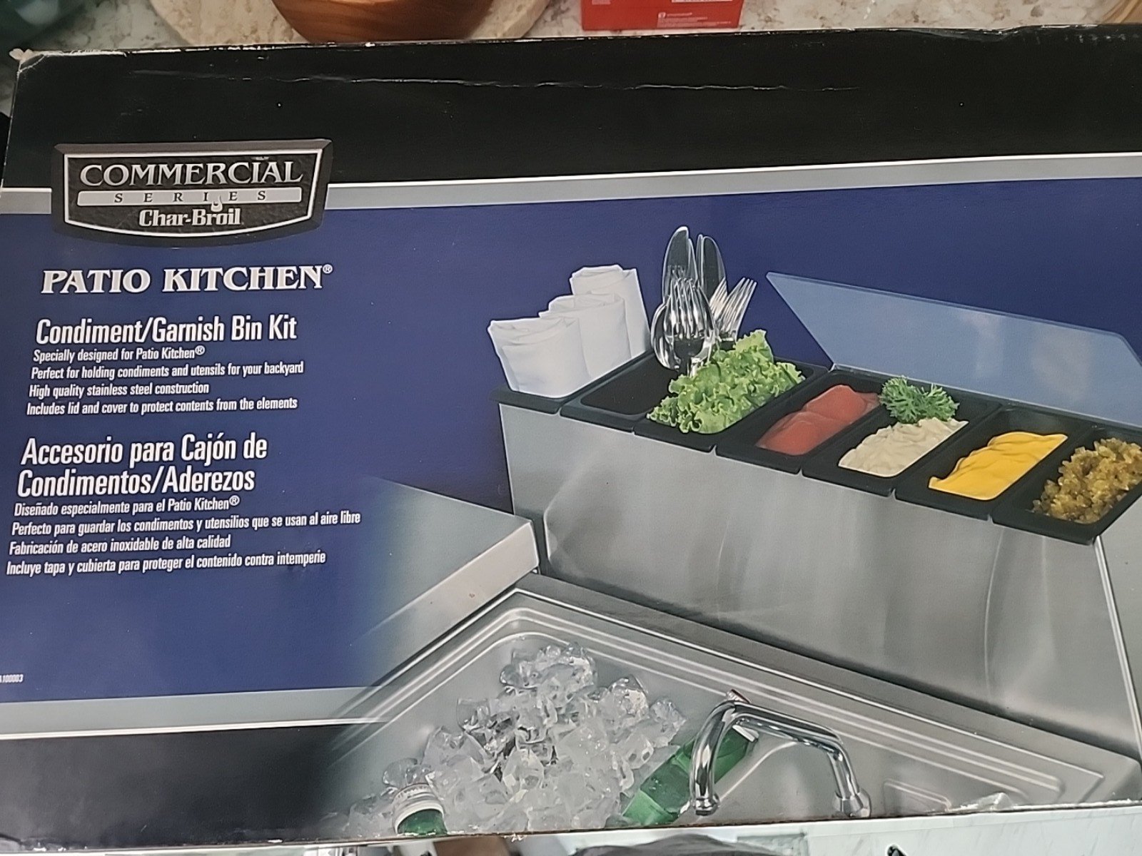 Commercial Series Char Broil Patio Kitchen Condiment Garnish Bin Kit Item # 9930