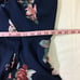 LULUS SZ XS Elegantly Inclined Navy Blue Floral Print Wrap Maxi Dress NEW B152