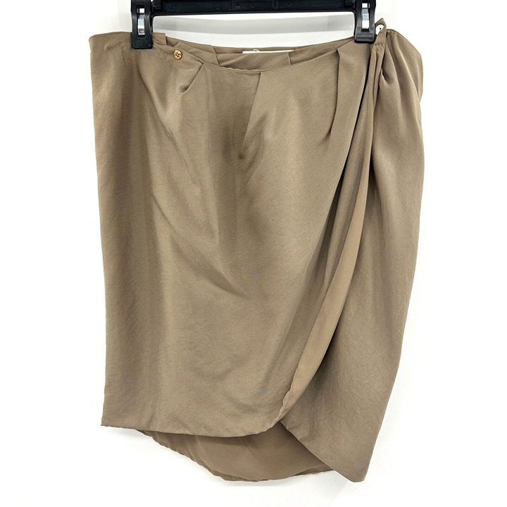 Max Mara Taupe Silk Blend Tulip Skirt Women's Size 4