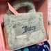 NWT-JUICY COUTURE FAUX FUR MINI TOTE & SPARKLY BARREL COIN PURSE SET