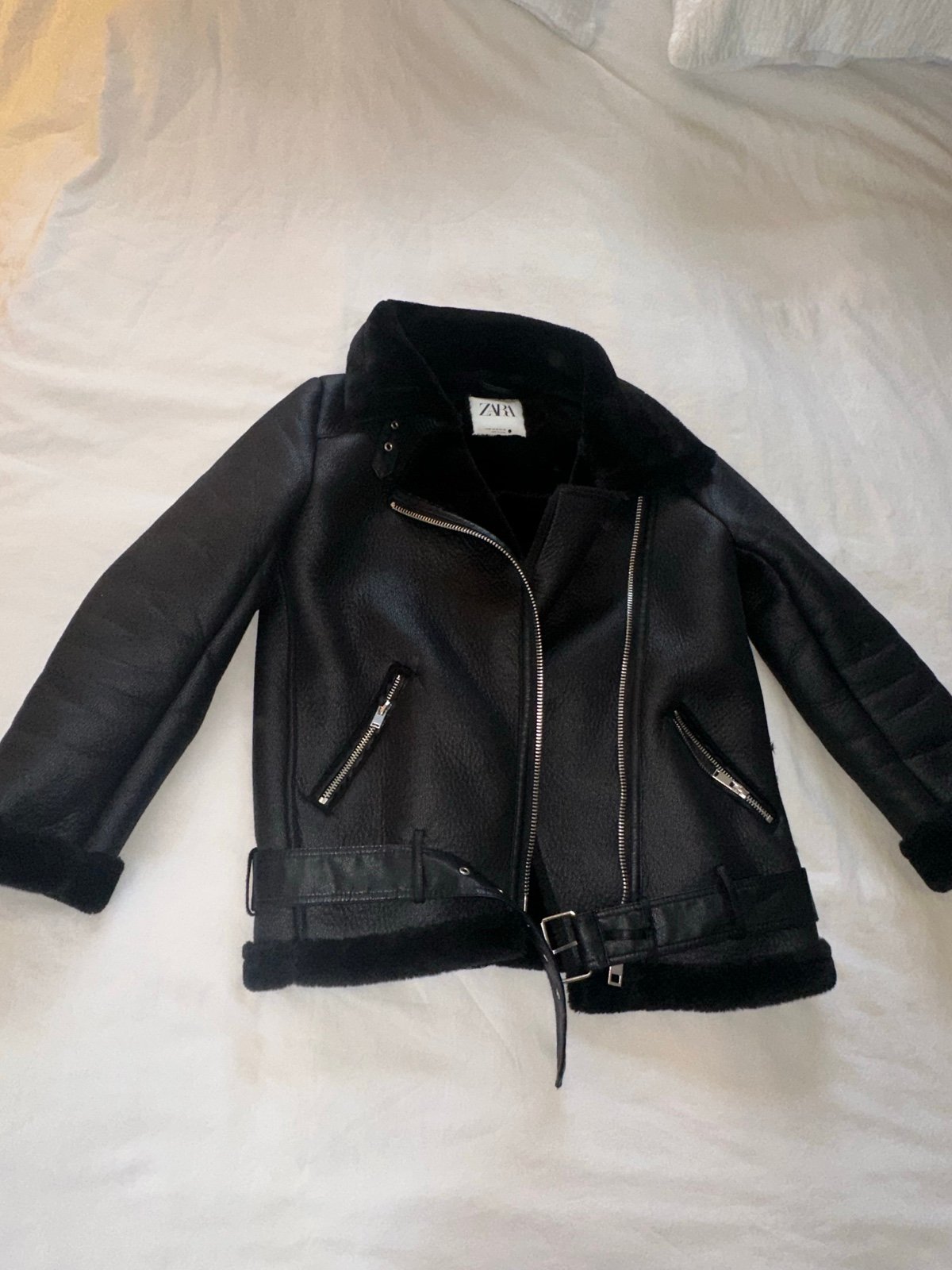 Zara Leather Fleece jacket