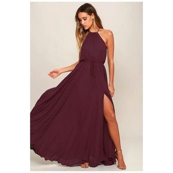 Lulus Essence of Style Plum Purple Maxi Dress Size Extra Large