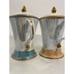Vintage Shin Han Shiny Bone White Luster Tea Cups with Lids