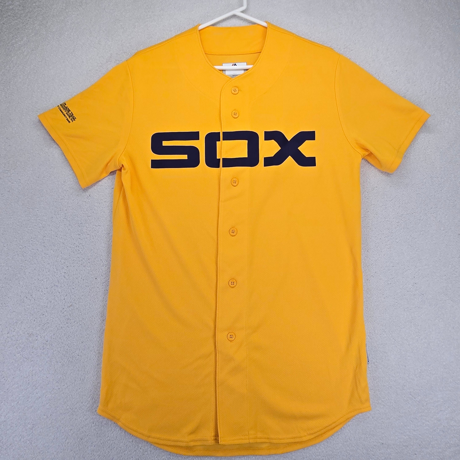 Chicago White Sox Jersey Youth XL X-Large Majestic Yellow Heat Transfer Logo