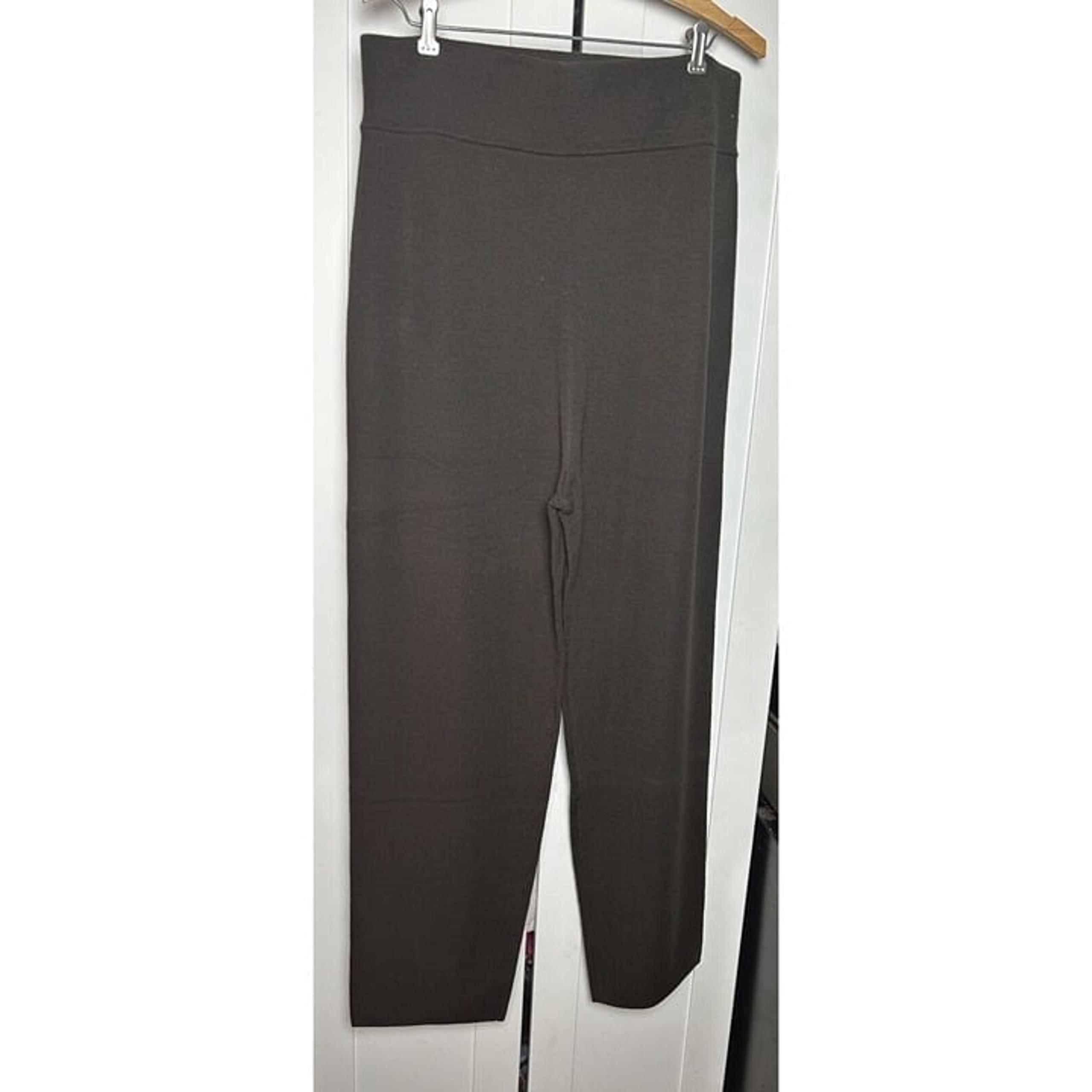 Dockers Women’s Tapered Cropped Wool Blend Brown Straight Leg Pull On Pants XL