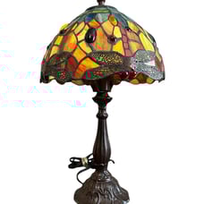 Tiffany Style Dragonfly Lamp VTG Stunning