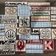 Lot of 35 gun safe / toolbox stickers decals Glock Sig Browning hunting stickers