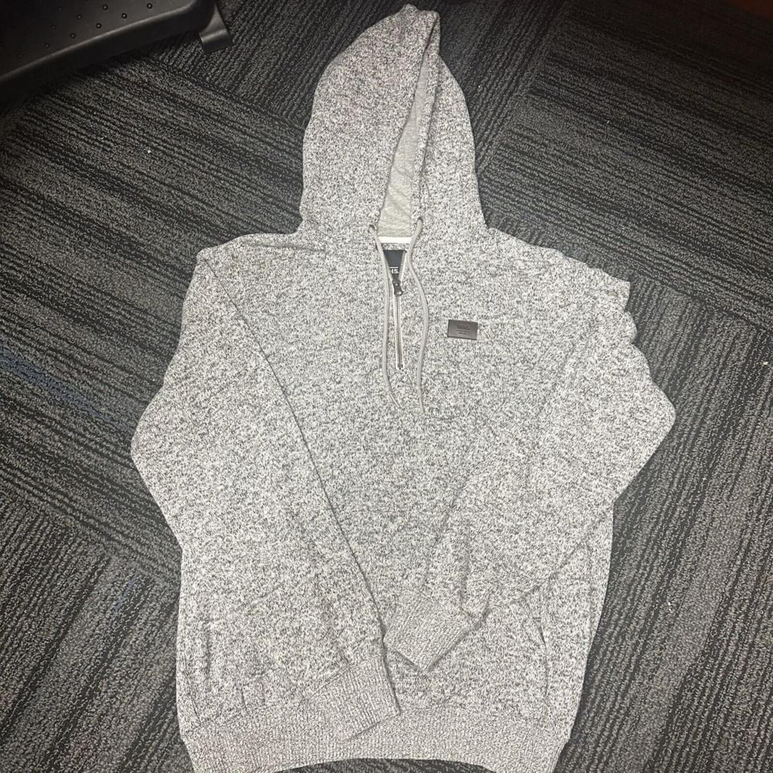Men's Vans Pullover Knit Hoodie Sweater Sweatshirt - GREY- Size SMALL