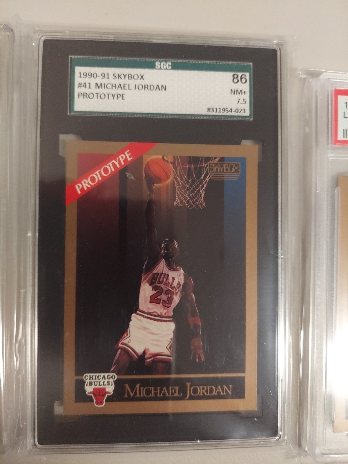 1990 Skybox Prototype Graded Michael Jordan and Magic Johnson, PSA 10 Larry Bird