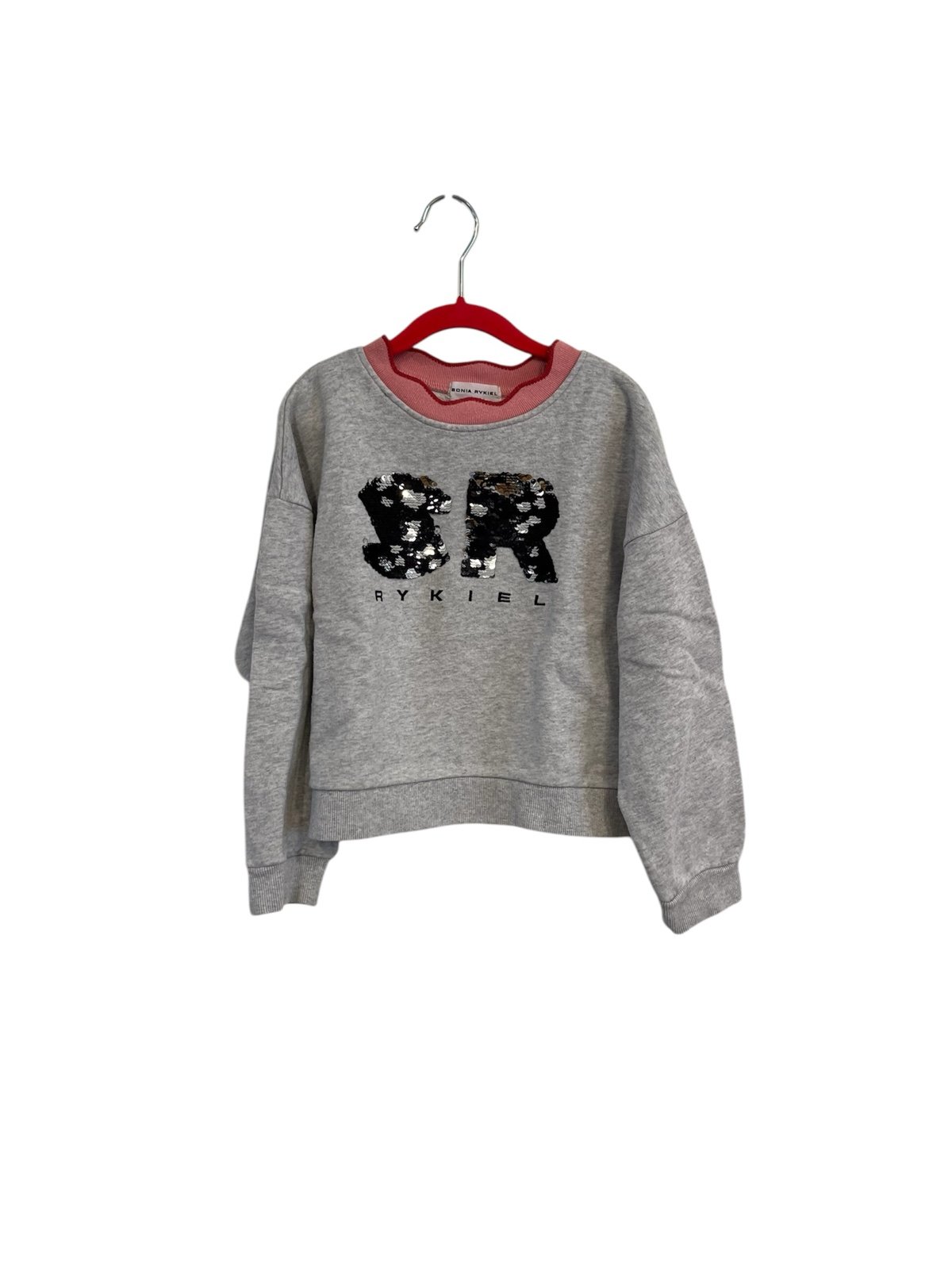SONIA RYKIEL Paris Girls Sequin Sweater Top Size 14Y 14 gray Pink This is a So