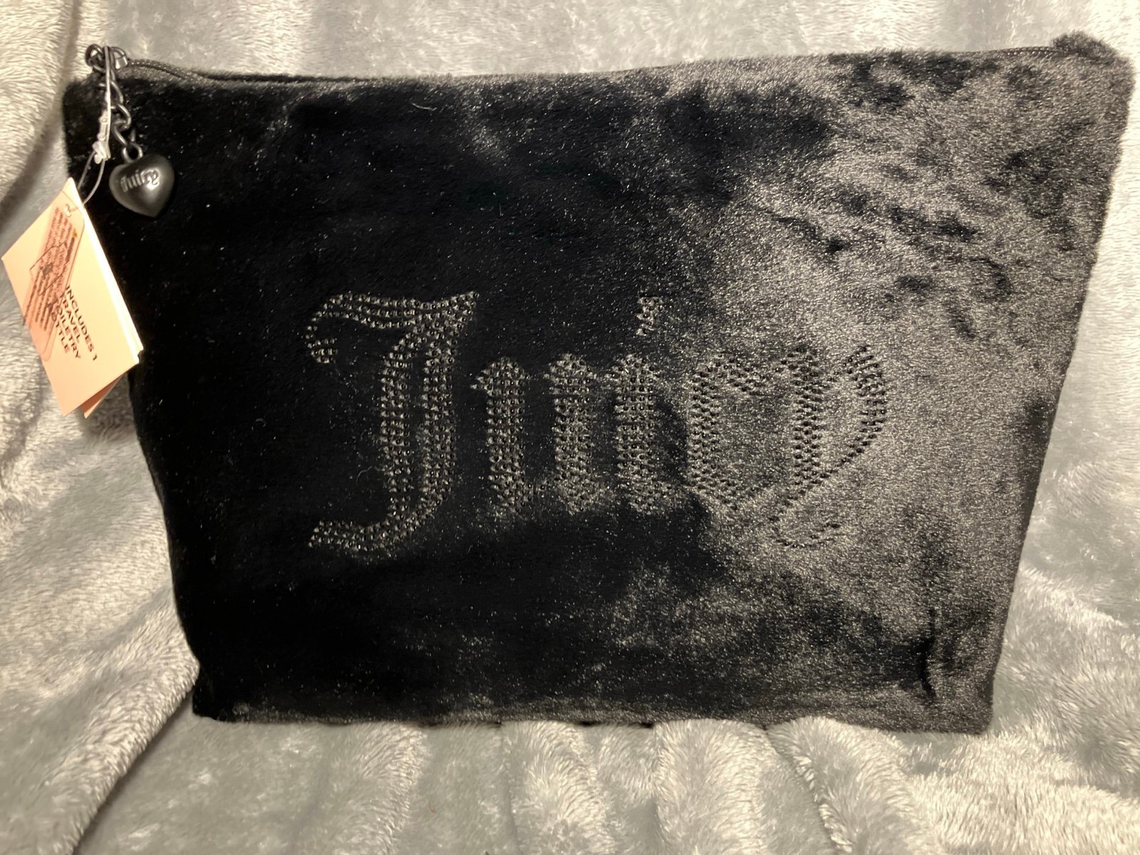 Juicy Couture Black Cosmetic Bag with Travel Bottle
